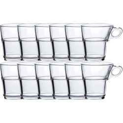 Duralex Espresso glazen Caprice transparant - 12x stuks - 90 ml - Koffie- en theeglazen