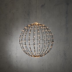 Luca Lighting Kerstverlichting Bal met Warm Witte LED Lampjes - Ø40 cm - Zwart