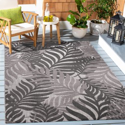 Tapijtenloods Binnen en Buiten Vloerkleed Floral Outdoor Laagpolig Tapijt Grijs- 160x230 CM