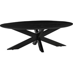 LABEL51 Salontafel James - Zwart - Mangohout - 130 cm - Rond