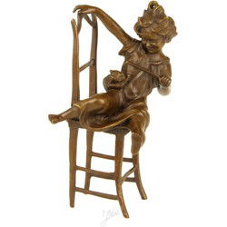 Bronzen beeld genaamd "happy cat"