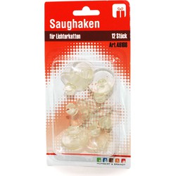 A Zuignappen met haakjes - 12x stuks - 3,2 cm - ophanghaakjes - Handdoekhaakjes