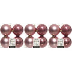 12x Kunststof kerstballen glanzend/mat oud roze 10 cm kerstboom versiering/decoratie - Kerstbal