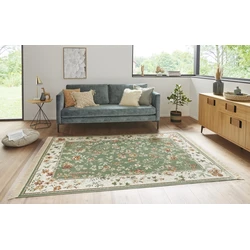 Klassiek Vintage vloerkleed - Laagpolig - Naveh - Franjes - Groen - 135 X 195 CM