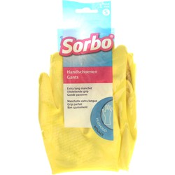 Sorbo Schoonmaakhandschoenen - maat S - geel - extra lang - huishoudhandschoenen - Schoonmaakhandschoenen