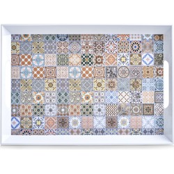1x Serveerbladen melamine met mozaiekprint 50 x 35 cm - Dienbladen