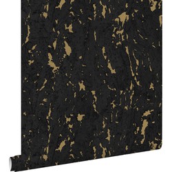 ESTAhome behang kurk zwart en goud - 50 x 900 cm - 139337