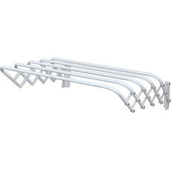 MSV Uitschuifbaar wasgoedrekje/droogrek - 3 meter waslijn- wit - 60 cm - Hangdroogrek