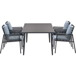 Garden Impressions Brendon tuinset 5-delig - Senna tuintafel 180x100 cm