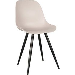 LABEL51 Eetkamerstoel Monza - Zand - Kunststof - Black Frame