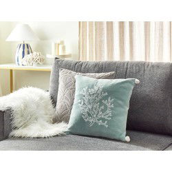 NORI - Sierkussen - Mintgroen - 45 x 45 cm - Fluweel