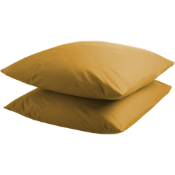 DoubleDry Kussensloop 2 stuks - 100% natuurlijk katoen - 2x 60x70 - oker geel