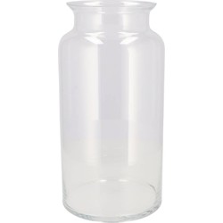 DK Design Bloemenvaas melkbus fles model Milky - transparant glas - D19 x H30 cm - Vazen