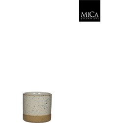 5 stuks - Bloempot Lago pot rond wit h7,5xd7,5 cm - Mica Decorations