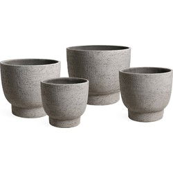 PTMD Pride Grey GRC Pot Round On Foot Set Of 4