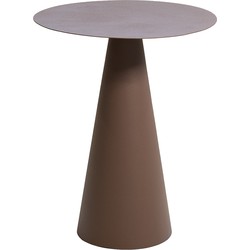 Bijzettafel Rond - Taupe Metaal - 40,5x40,5x52cm - Faye