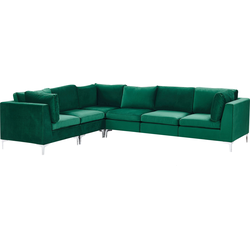 Beliani EVJA - Modulaire Sofa-Groen-Fluweel