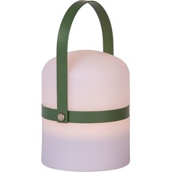 Handige lente-en zomer tafellamp buiten 10 cm Ø groene riem