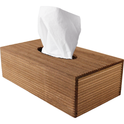 OTIX Tissue box Houder - Bruin-  Rib Hout - 25x14x8cm