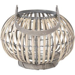 Clayre & Eef Windlicht Grijs Hout