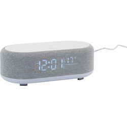 Karlsson - Wekker Vogue w. Phone Charger And Blue Tooth - Muisgrijs