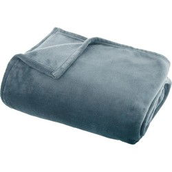 Atmosphera Plaid deken - ijsblauw - polyester - 125 x 150 cm - Plaids