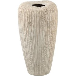 PTMD Bloempot Zinet - 15x15x30 cm - Keramiek - Taupe