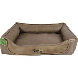 Nap'zzz divan leatherlook duo donkerbruin/bruin 100x80 cm