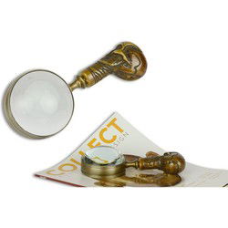A HAND-LENS WITH SKULL HANDLE