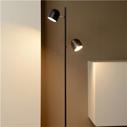 Staande lamp Scandinavisch zwart, wit LED 2x5W 141cm