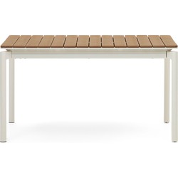 Kave Home - Uitschuifbare buitentafel Canyelles in polystyreen en mat wit aluminium 140(200) x 90 cm