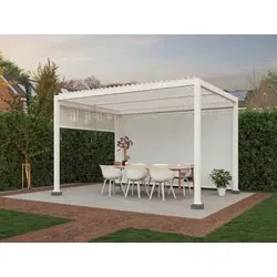 Aluminium pergola met lamellen wit, 400 x 300 cm