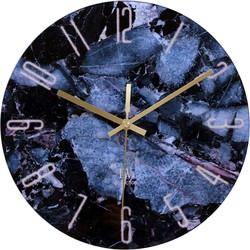 LW Collection LW Collection Keukenklok Ethan blauw 30cm - Wandklok stil uurwerk
