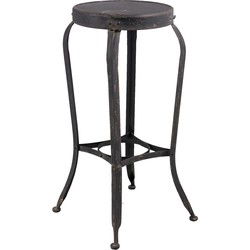 Clayre & Eef Barkruk  37x37x72 cm Zwart Ijzer Rond Kruk