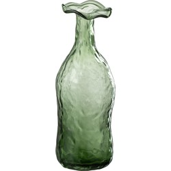 J-line - Vaas Openbloeien Glas Groen Small - 9.5x9.5x27cm