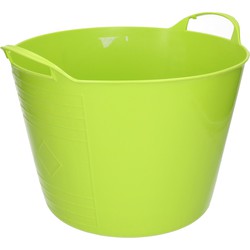 Flexibele emmer - groen - 15 liter - kunststof - 35 x 29 cm - Wasmanden