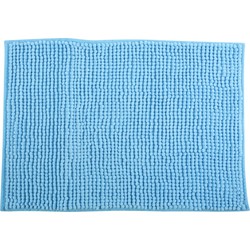 MSV Badkamerkleed/badmat voor op de vloer - lichtblauw - 60 x 90 cm - Microvezel - Badmatjes