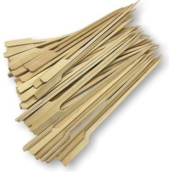 Bamboe houten sate prikkers/stokjes - 50x stuks - lengte 20 cm - BBQ spiezen - prikkers (sate)