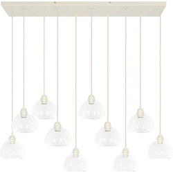 Light&living Hanglamp 10L 120x19x14 cm BISHO glas helder+crème