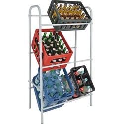 Krattenrek voor 6 kratten - bierkrat rek - wit - 65 x 34 x 115 cm - Opbergbox