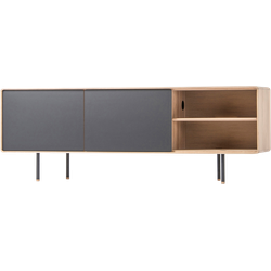 Fina sideboard houten dressoir linoleum nero whitewash - 180 x 45 cm