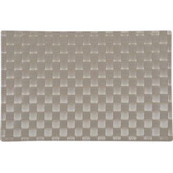 4x Rechthoekige onderleggers/placemats voor borden taupe gevlochten 30 x 43 cm - Placemats