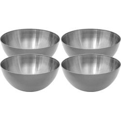 Secret de Gourmet Slakommetjes - 4x - schaaltjes - RVS - D13 x H6,4 cm - Saladeschalen