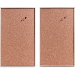 Set van 2x stuks prikborden van kurk 60 x 100 cm - Prikborden