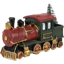 Clayre & Eef Decoratie Trein 11x5x7 cm Rood Groen Kunststof Kerstdecoratie