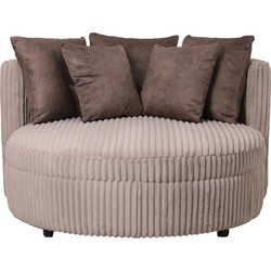 PTMD Fayen Taupe fauteuil ambience 4 mink 5 pillows