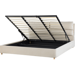 Beliani BATILLY - Tweepersoonsbed-Beige-Fluweel