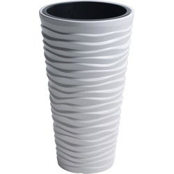 Prosperplast Bloempot Sand - wit - kunststof - D39 x H75 cm - Plantenpotten
