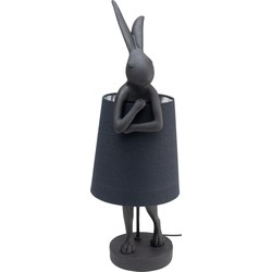 Kare Tafellamp Animal Rabbit Matt Black 68cm