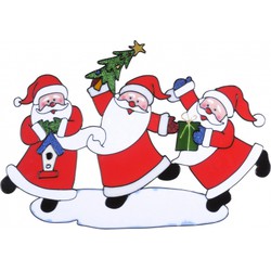 Kerst decoratie stickers kerstman plaatjes 40 x 27 cm - Feeststickers